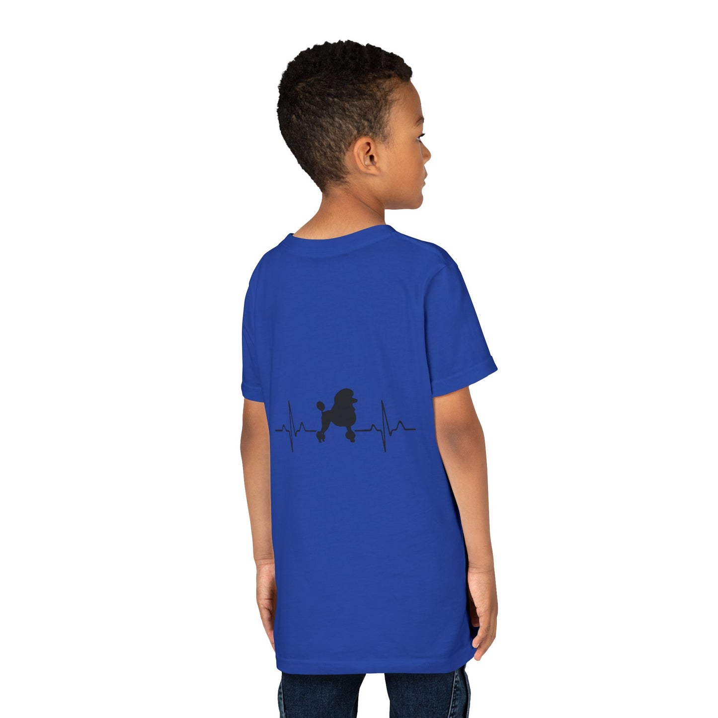 My Heart Beats For Poodles Youth Unisex Short Sleeve Crewneck Tee