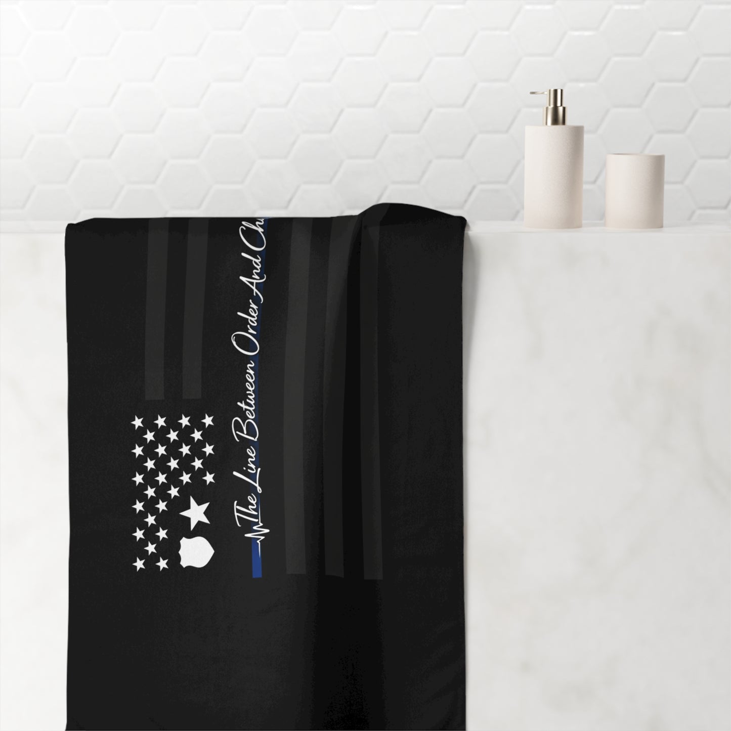 Thin Blue Line Mink-Cotton  Beach Towel