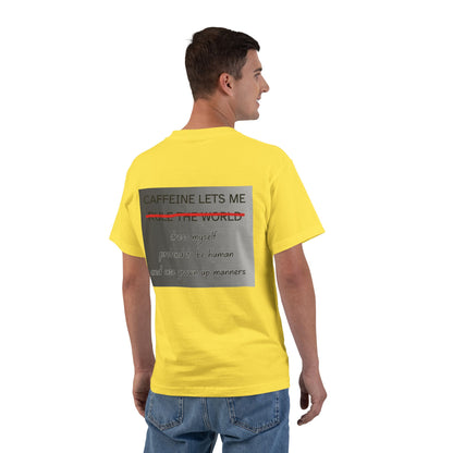 Caffeine Lets Me Men's Short-Sleeve Crewneck Tee