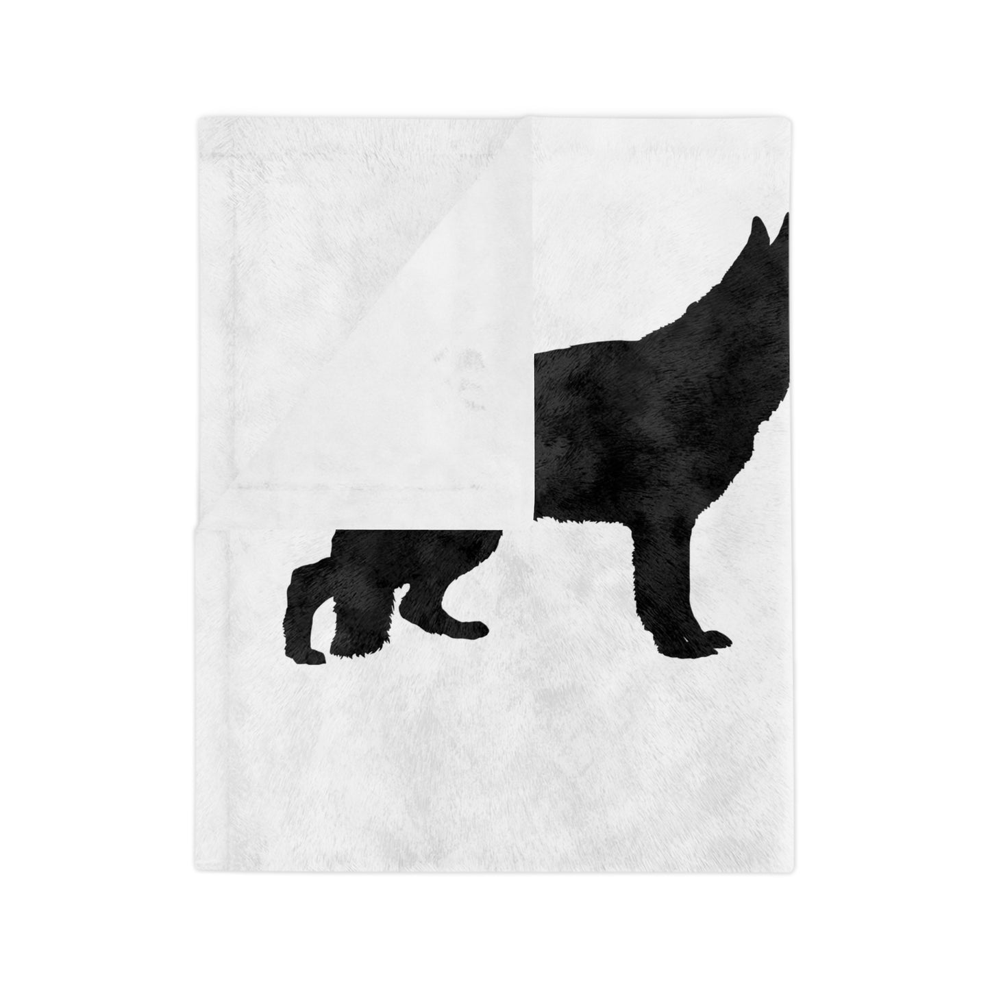 German Shepherd Silhouette Velveteen Microfiber Blanket