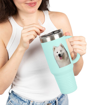 Samoyed Head Insulated Travel Mug