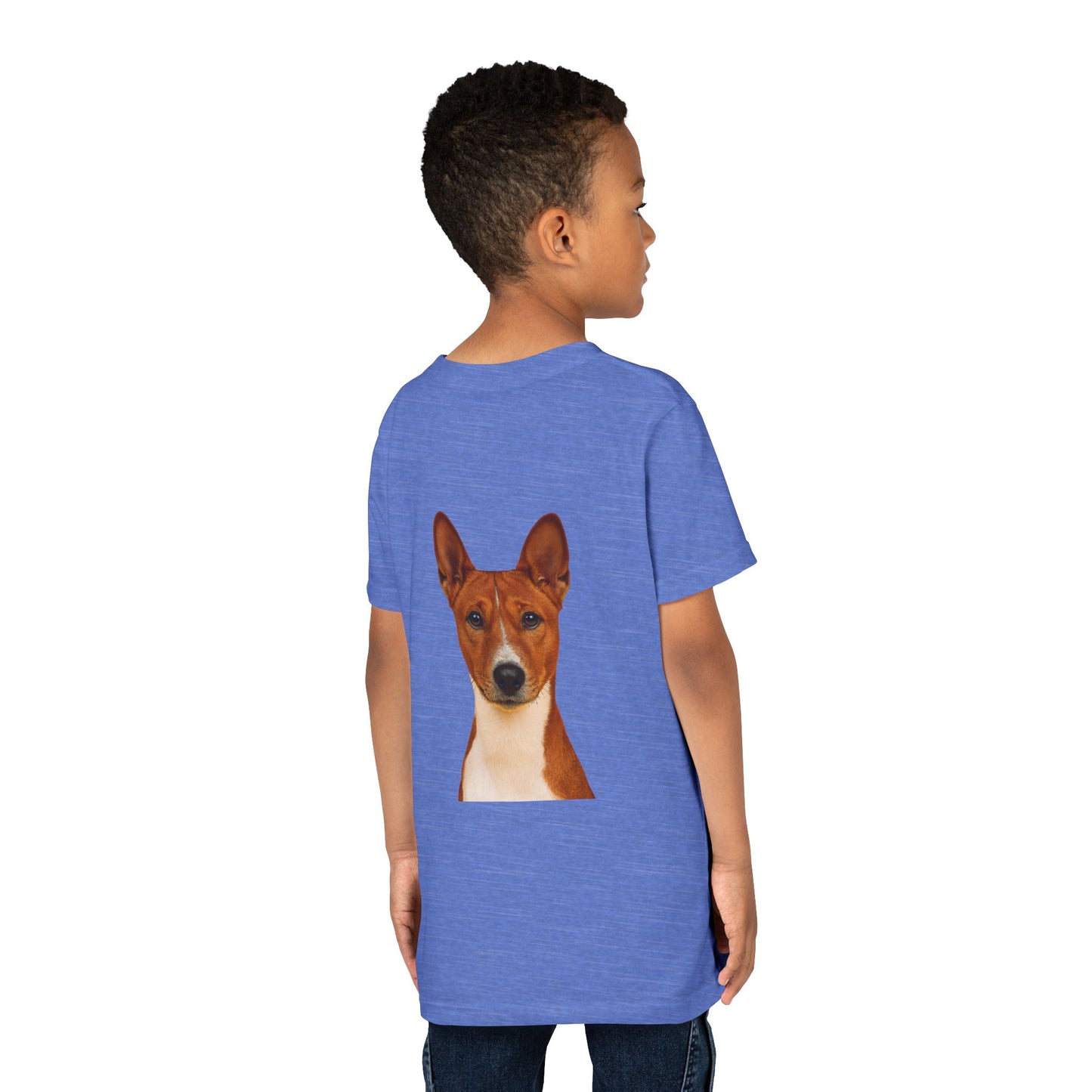 Basenji Head Youth Unisex Short Sleeve Crewneck Tee