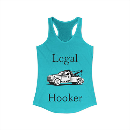 Legal H**ker Wheel Lift Tow Truck Women's Racerback Tank
