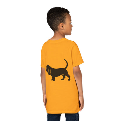 Basset Silhouette Youth Unisex Short Sleeve Crewneck Tee