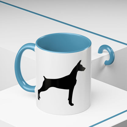 Doberman Silhouette 2-Tone Coffee Mug
