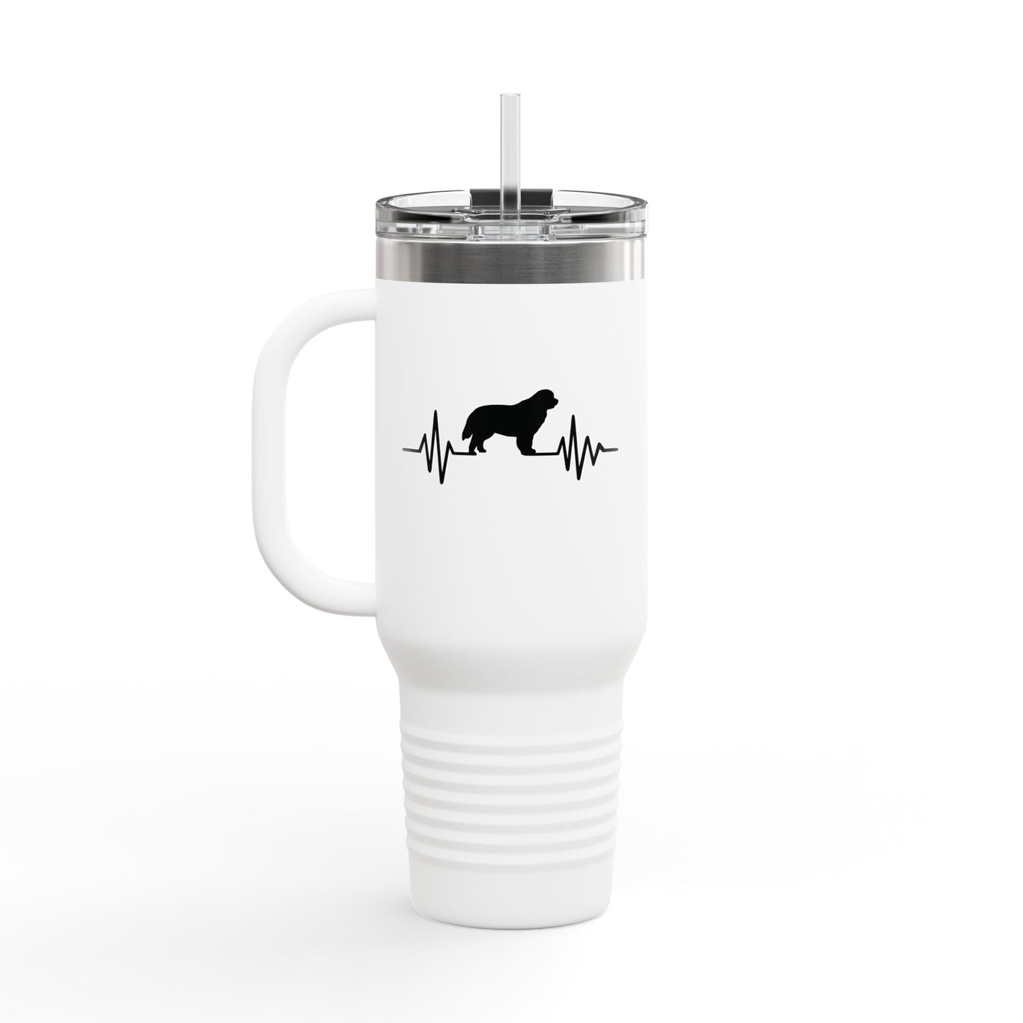 My Heart Beats For Newfies Insulated Travel Mug