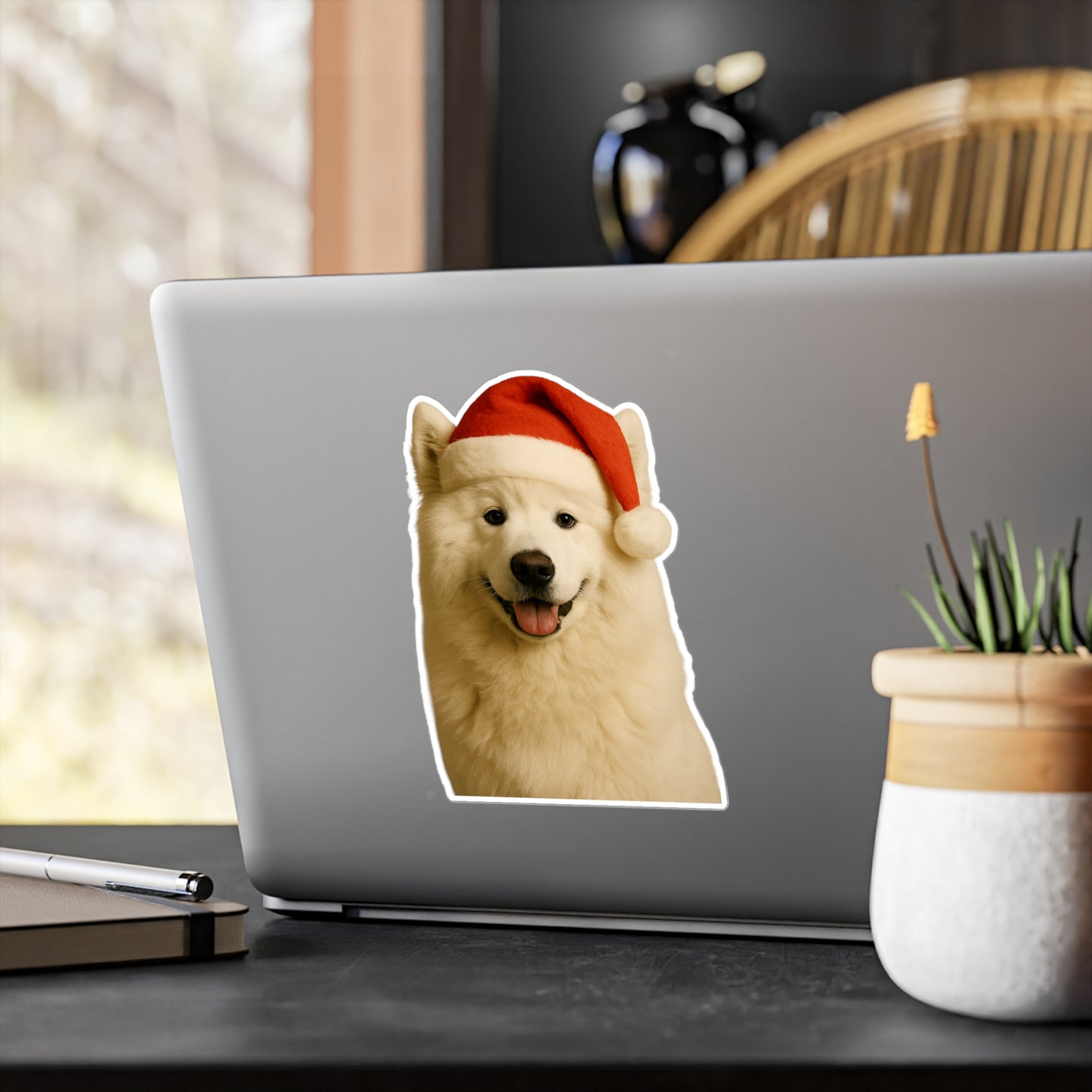 Santa Paws Samoyed Vinyl Decal