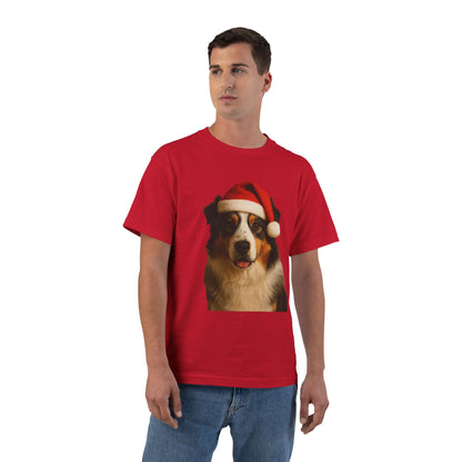 Santa Paws Aussie Men's Short-Sleeve Crewneck Tee