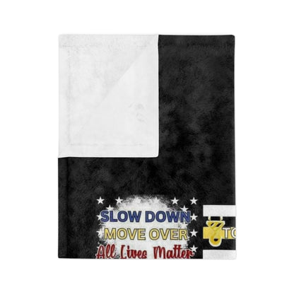 Slow Down Move Over Flag Velveteen Microfiber Blanket