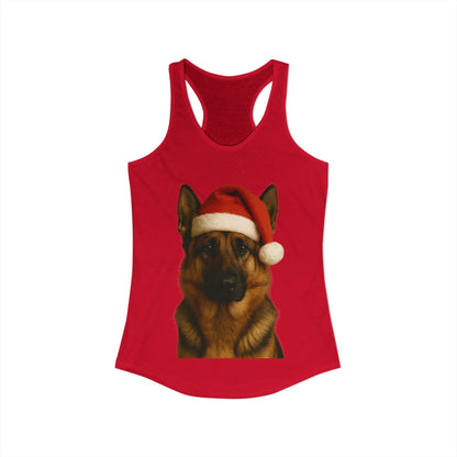 Santa Paws German Shepherd Women's Racerback Tank