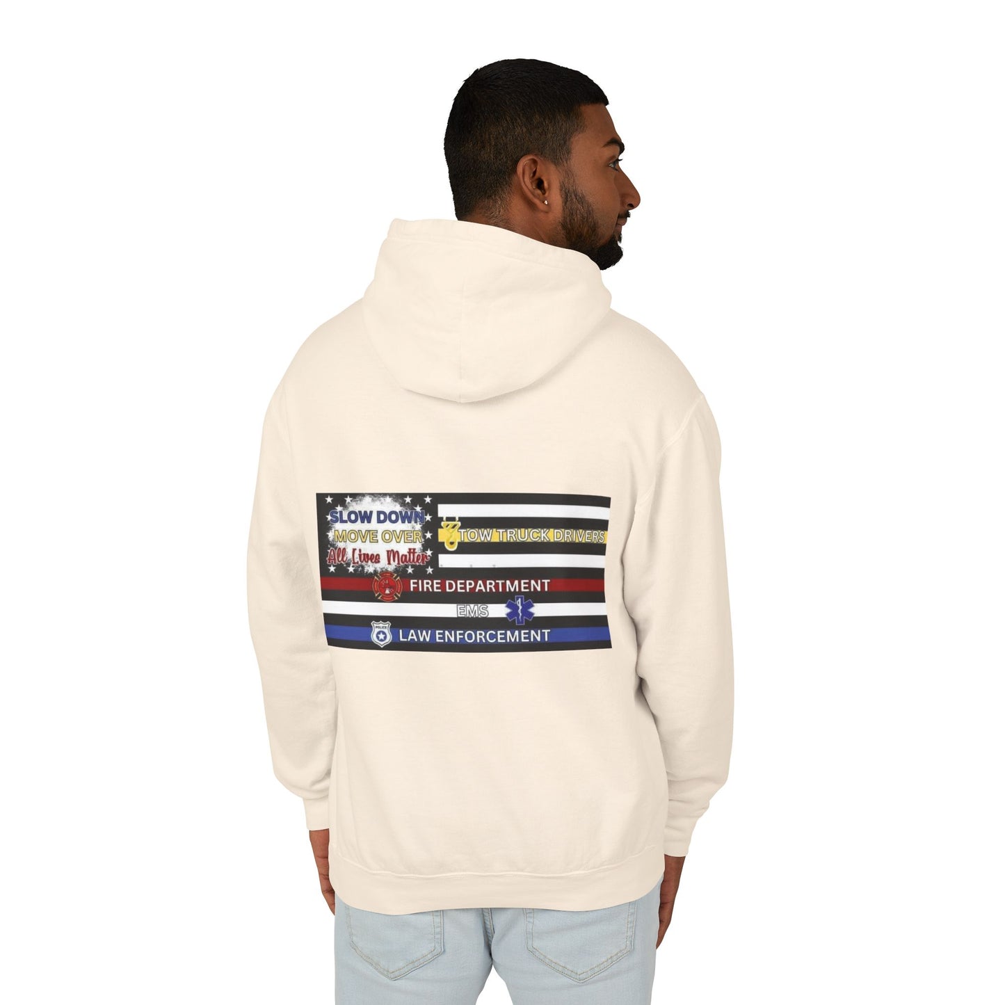 Slow Down Move Over Flag Unisex Lightweight Hoodie