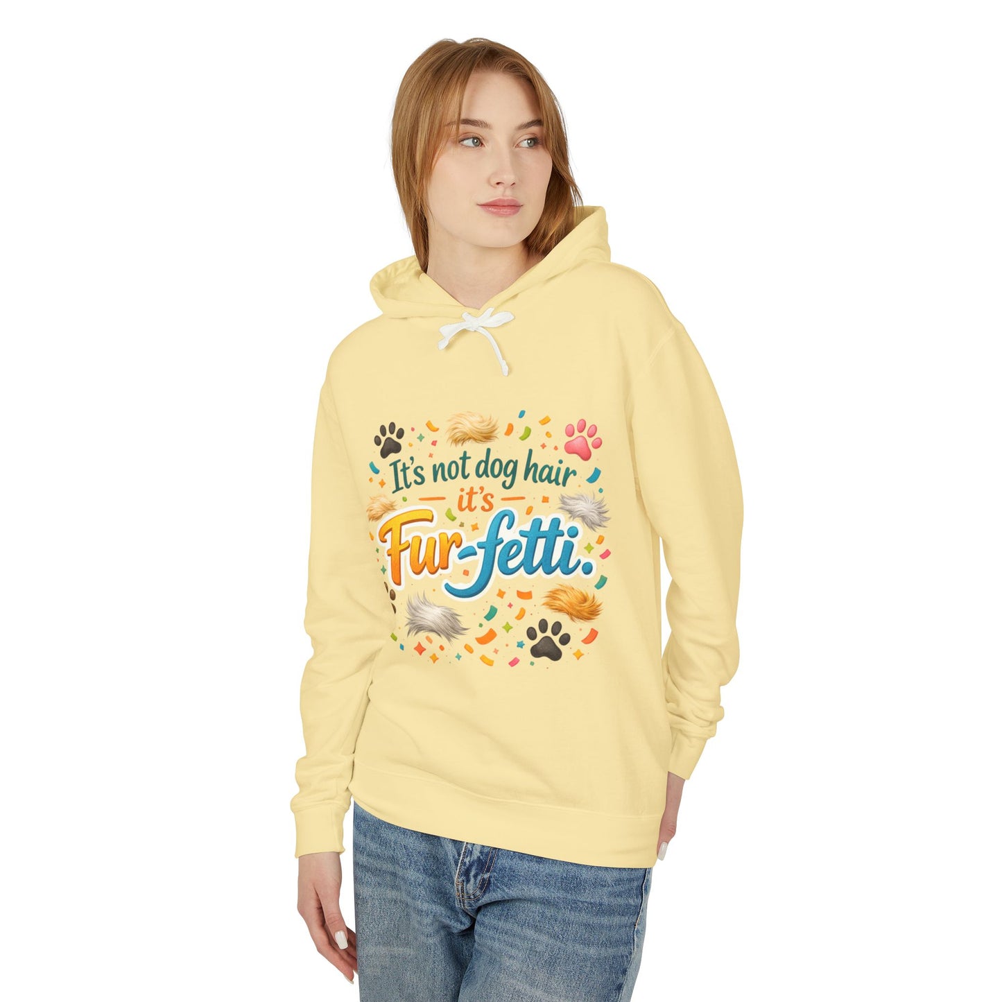 Fur-Fetti Dog Unisex Lightweight Hoodie