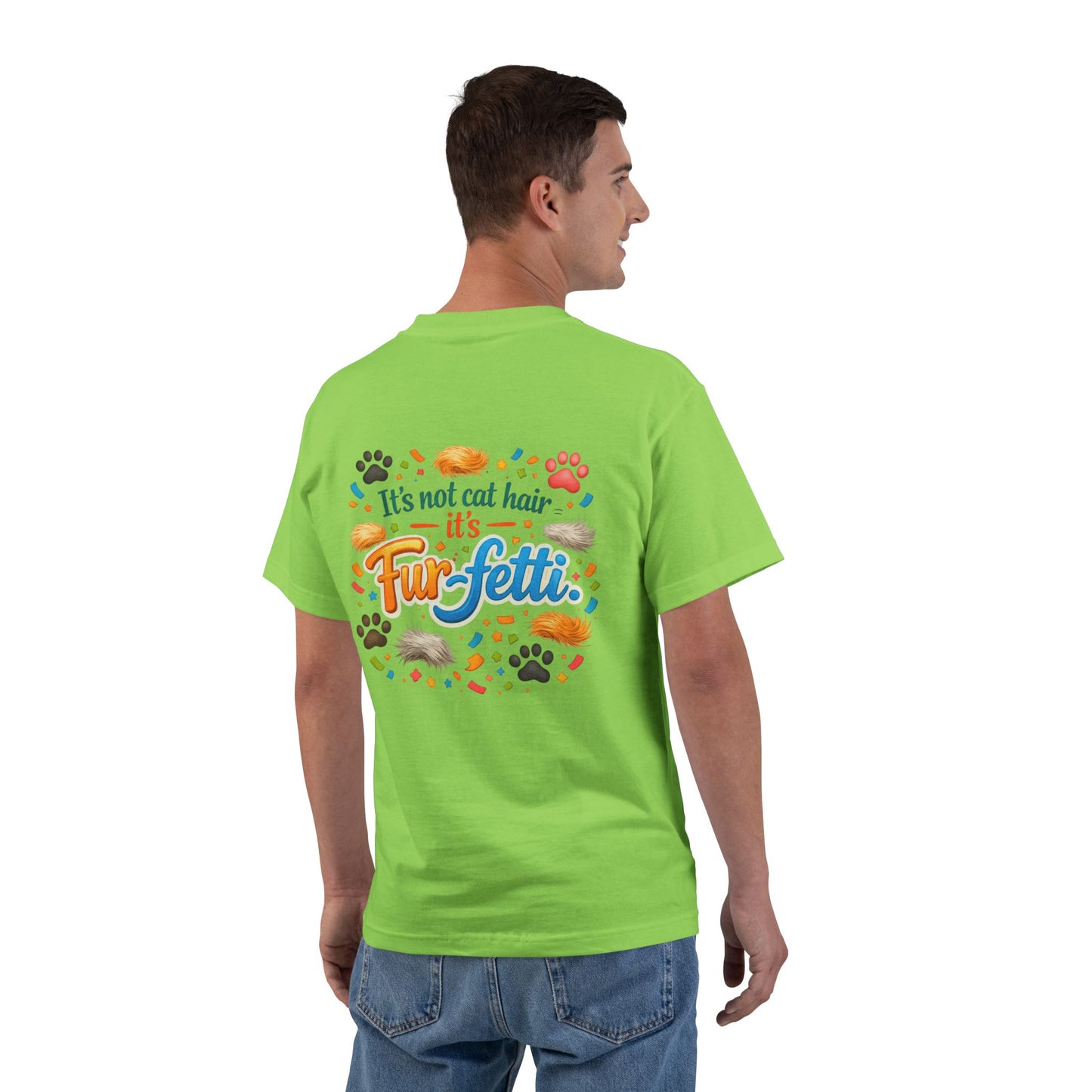 Fur-Fetti Cat Men's Short-Sleeve Crewneck Tee