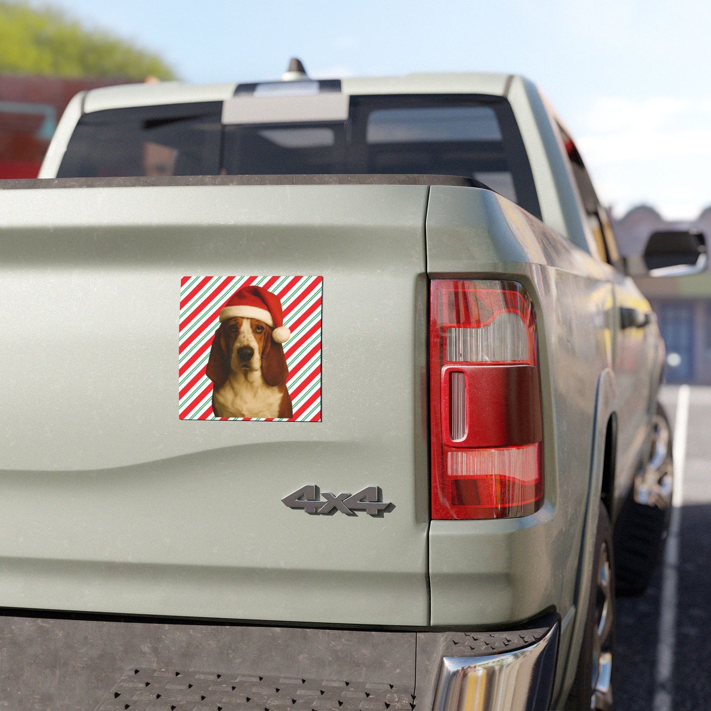 Santa Paws Basset Indoor/Outdoor Magnet