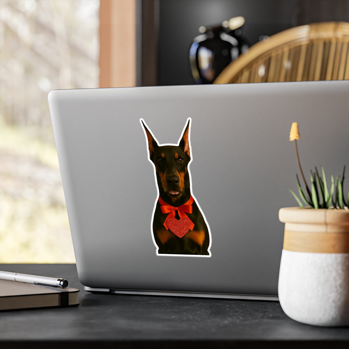 Cupid's Companion Doberman Vinyl Decal