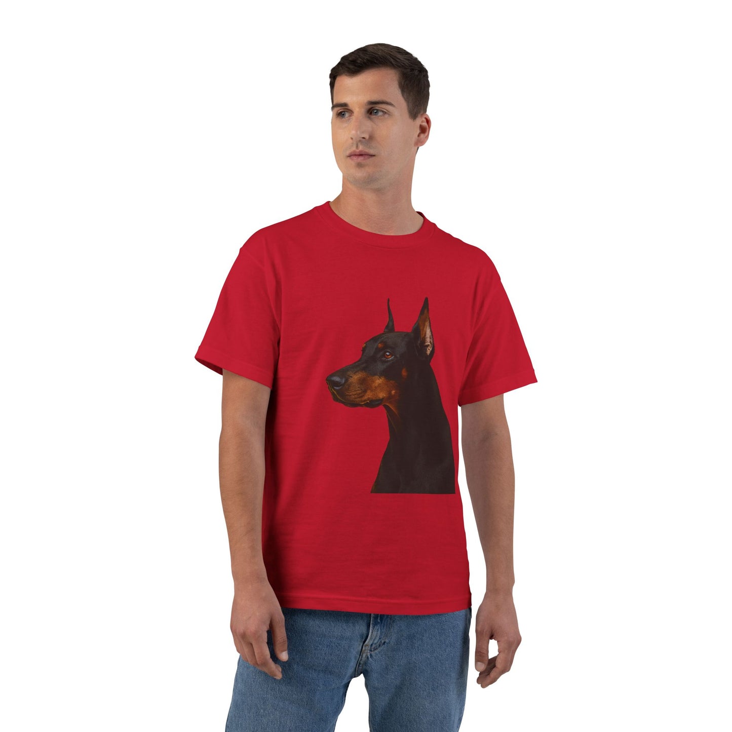 Doberman Head Men's Short-Sleeve Crewneck Tee
