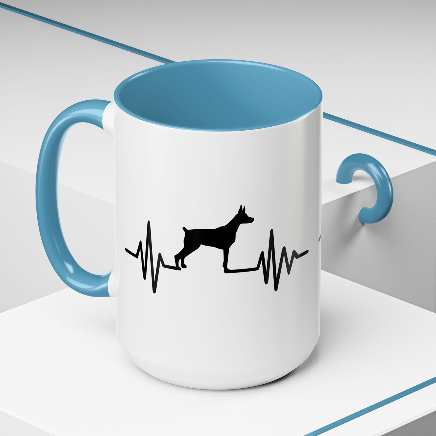 My Heart Beats For Dobermans 2-Tone Coffee Mug