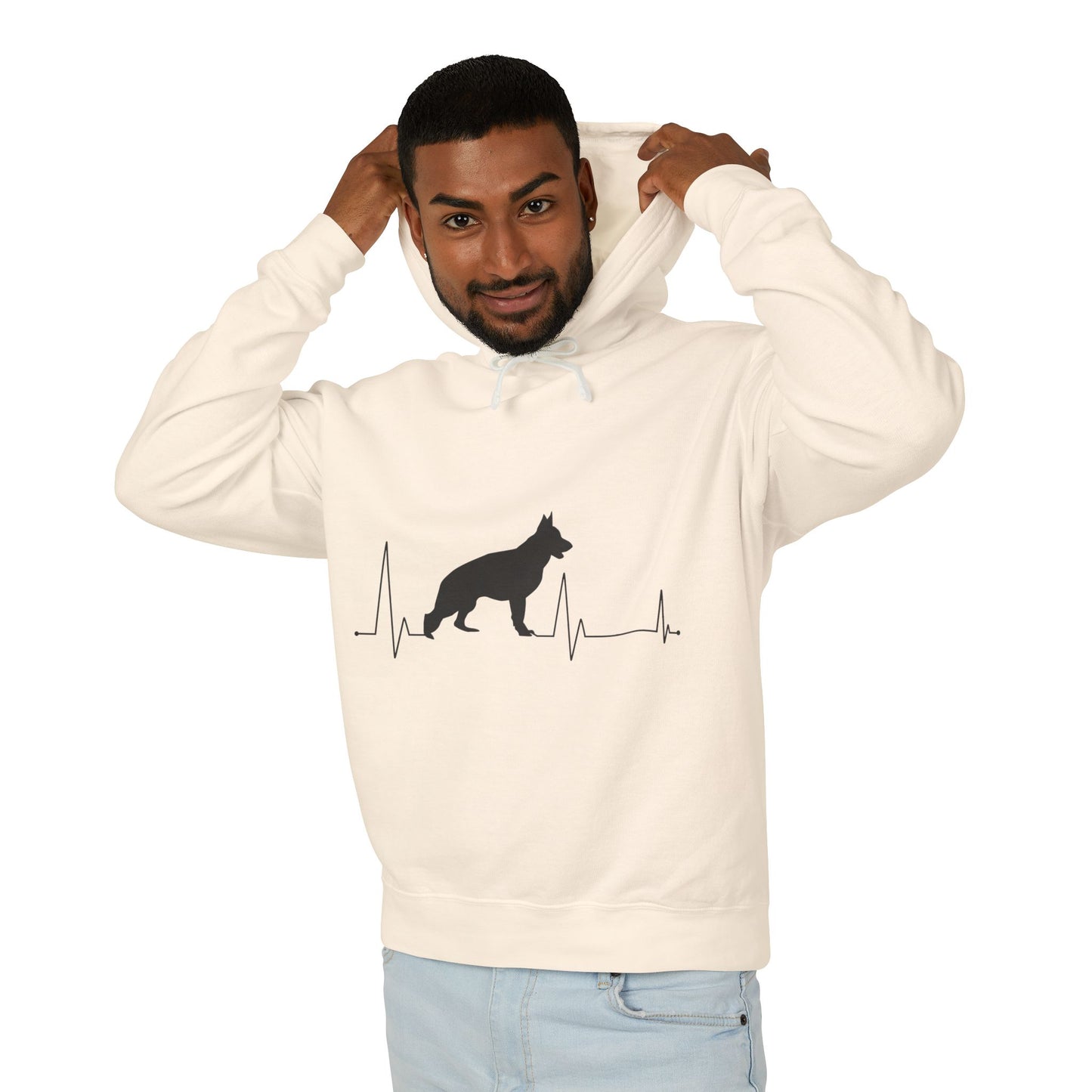 My Heart Beats For German Shepherds Unisex Lightweight Hoodie