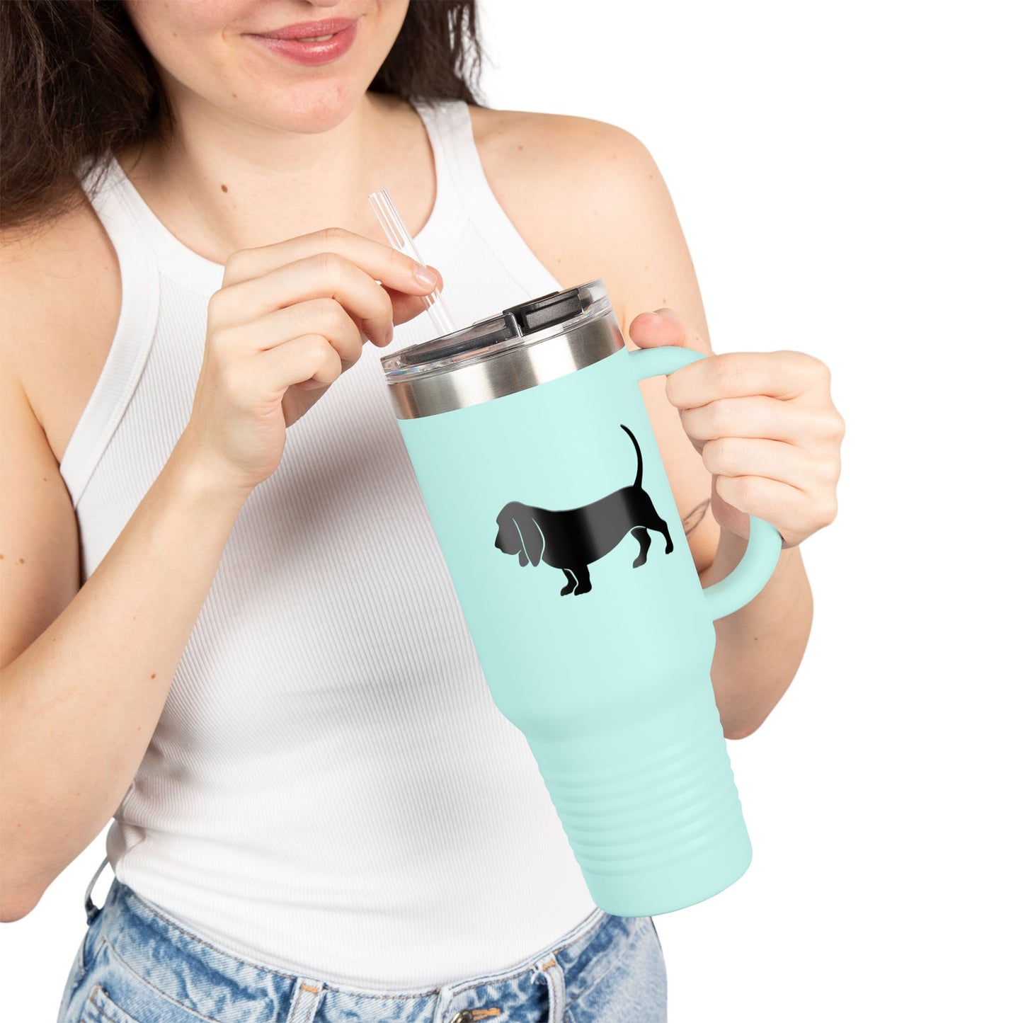 Basset Silhouette Insulated Travel Mug