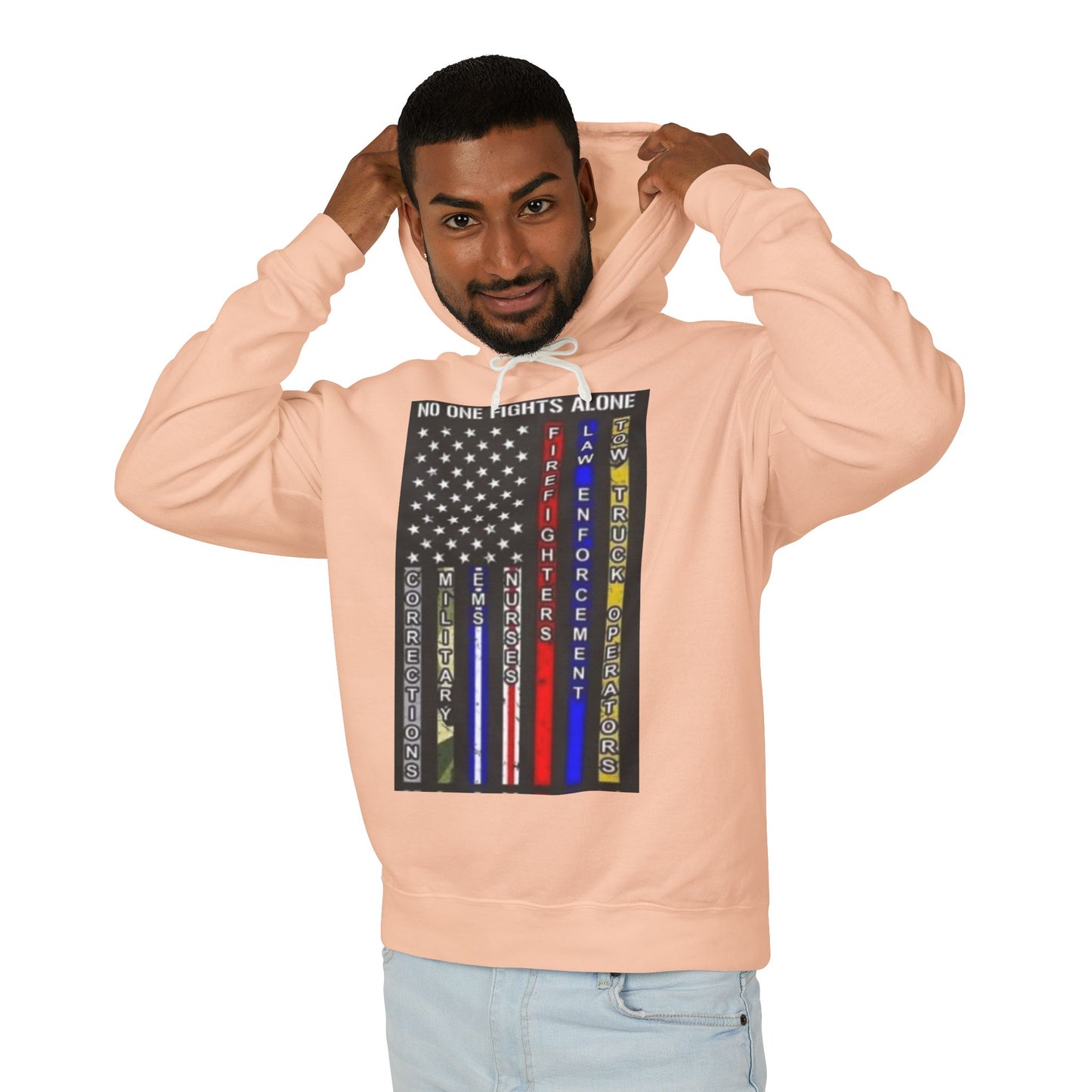 No One Fights Alone Unisex Lightweight Hoodie