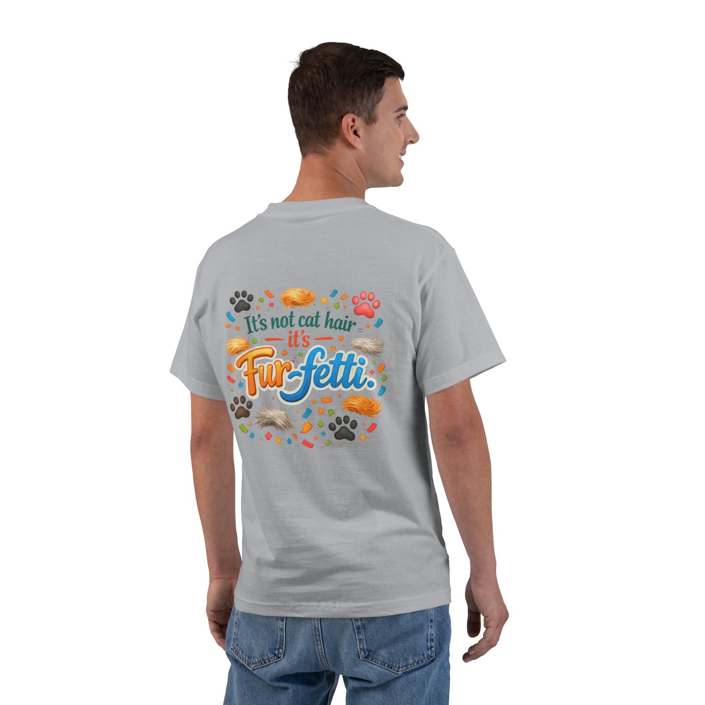 Fur-Fetti Cat Men's Short-Sleeve Crewneck Tee