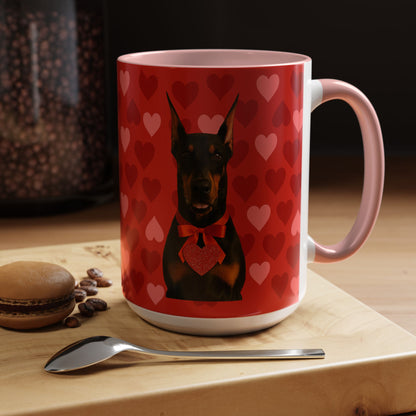 Cupid's Companion Doberman 2-Tone Coffee Mug