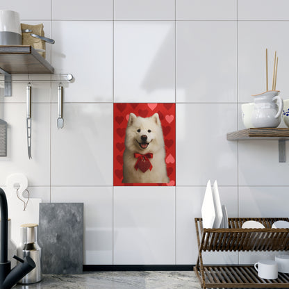 Cupid's Companion Samoyed Ceramic Photo Tile