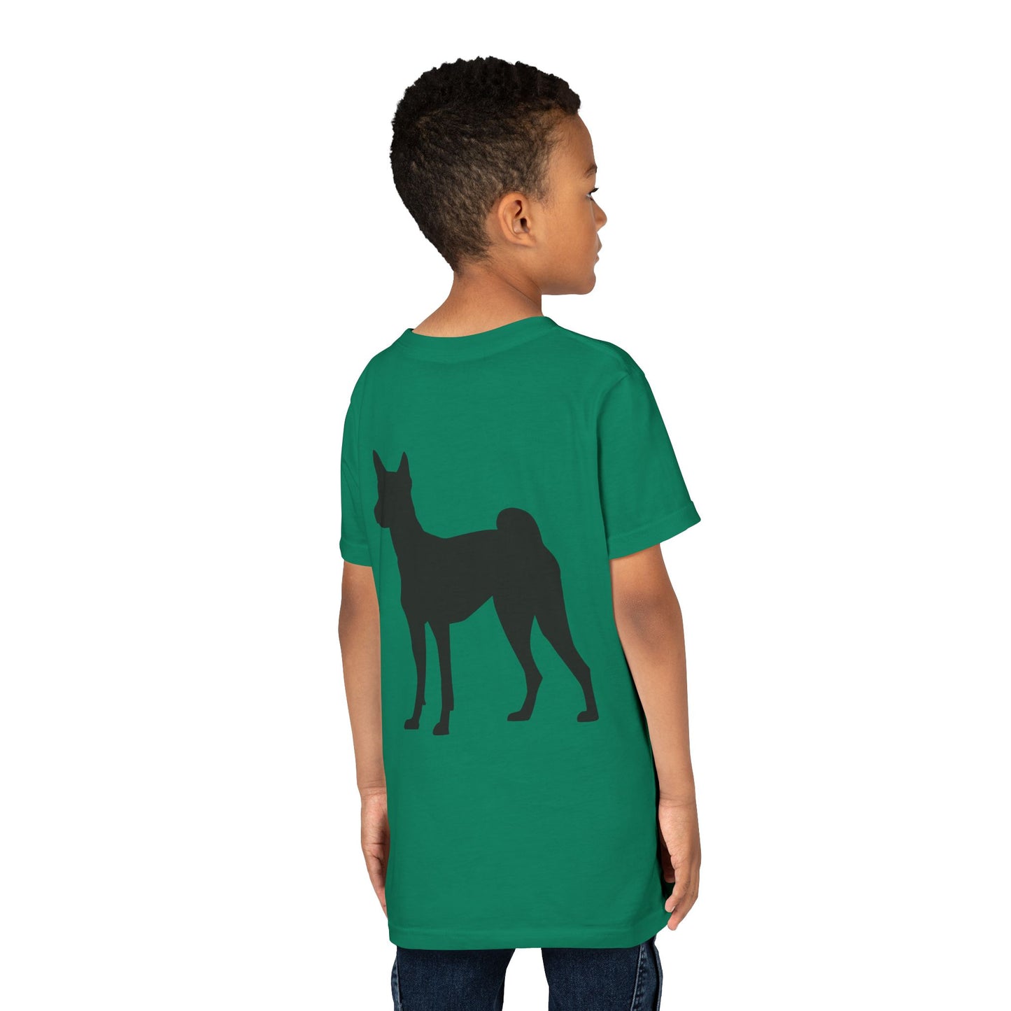 Basenji Silhouette Youth Unisex Short Sleeve Crewneck Tee