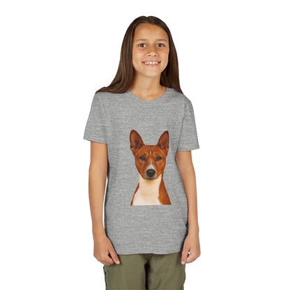 Basenji Head Youth Unisex Short Sleeve Crewneck Tee