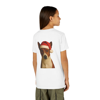 Santa Paws Basenji Youth Unisex Short Sleeve Crewneck Tee