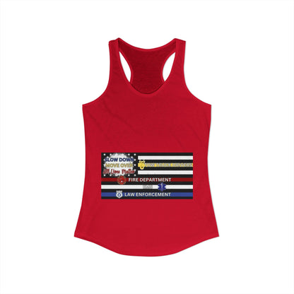Slow Down Move Over Flag Women's Racerback Tank