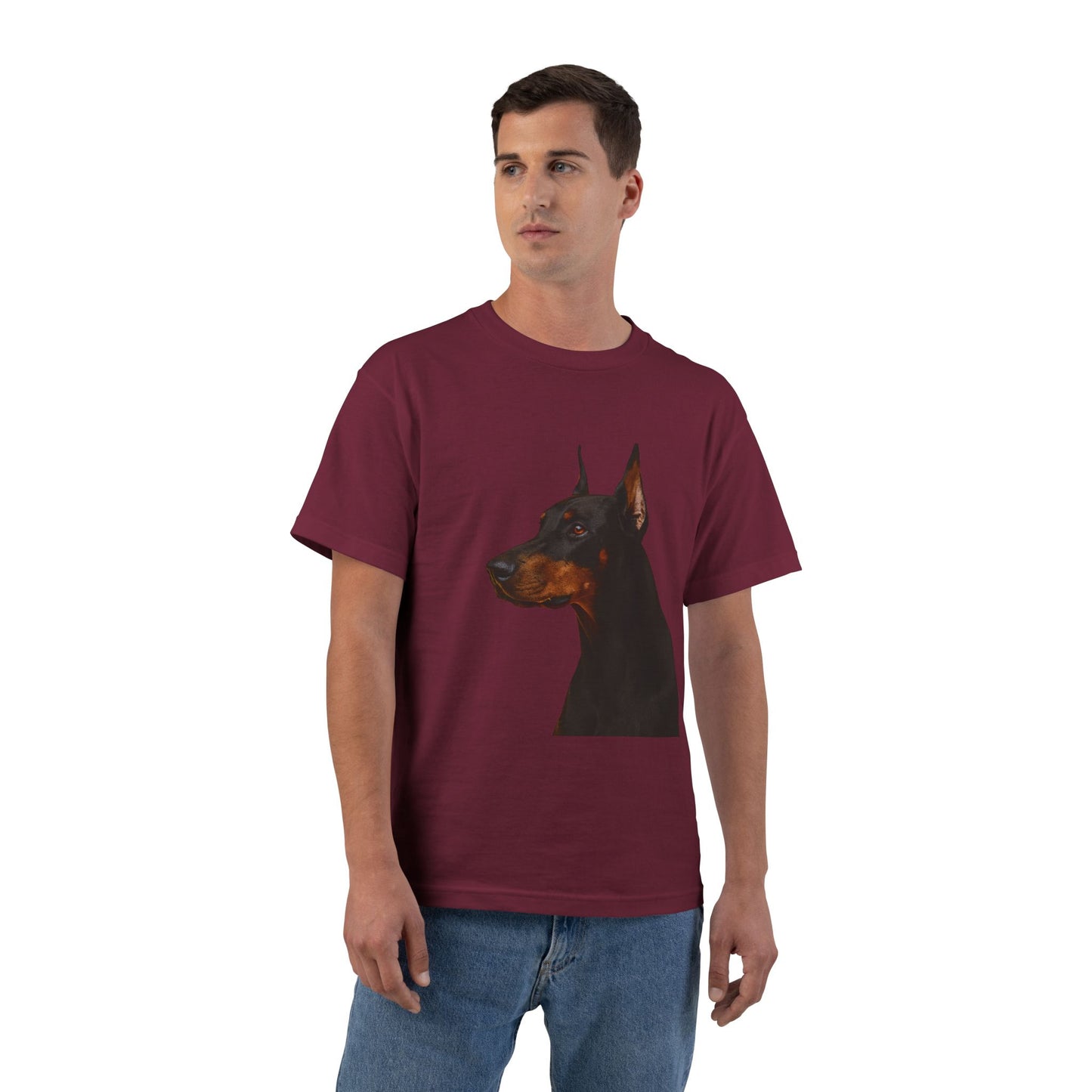 Doberman Head Men's Short-Sleeve Crewneck Tee