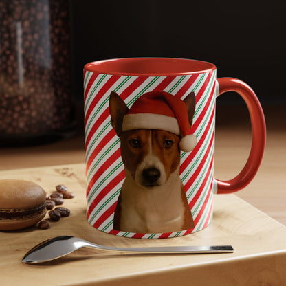 Santa Paws Basenji 2-Tone Coffee Mug