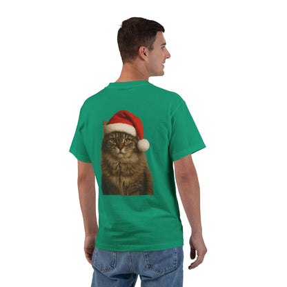 Santa Paws Cat Men's Short-Sleeve Crewneck Tee