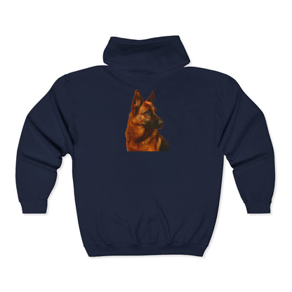German Shepherd Head Unisex Full Zip Hoodie