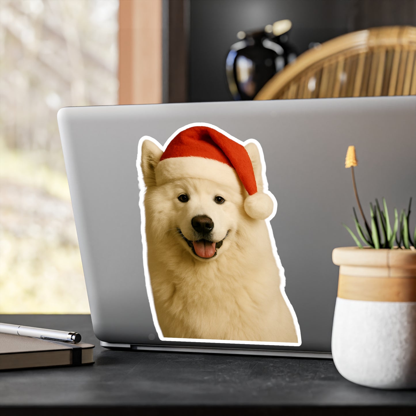 Santa Paws Samoyed Vinyl Decal