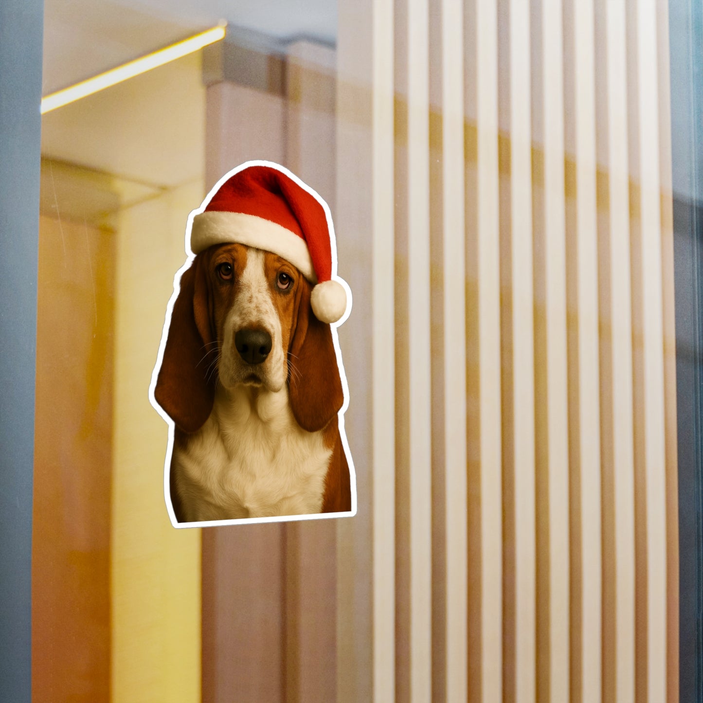 Santa Paws Basset Vinyl Decal