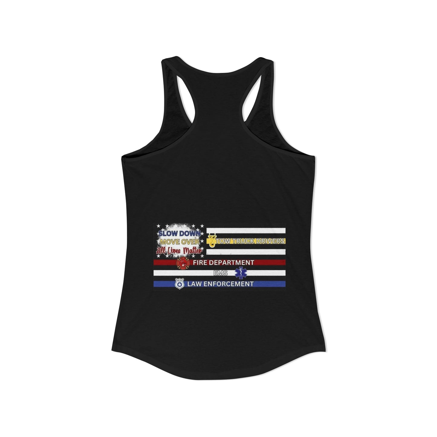 Slow Down Move Over Flag Women's Racerback Tank
