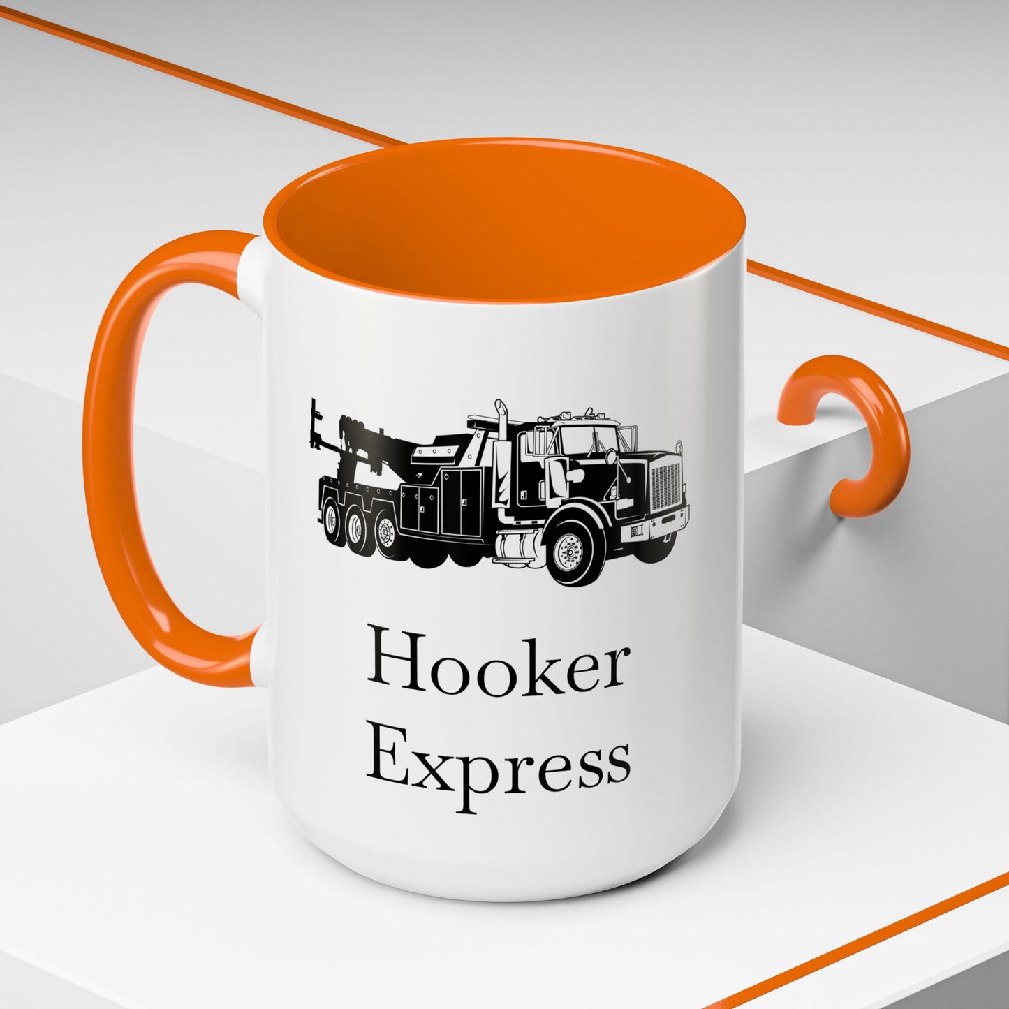 H**ker Express Heavy Tow Truck 2-Tone Coffee Mug