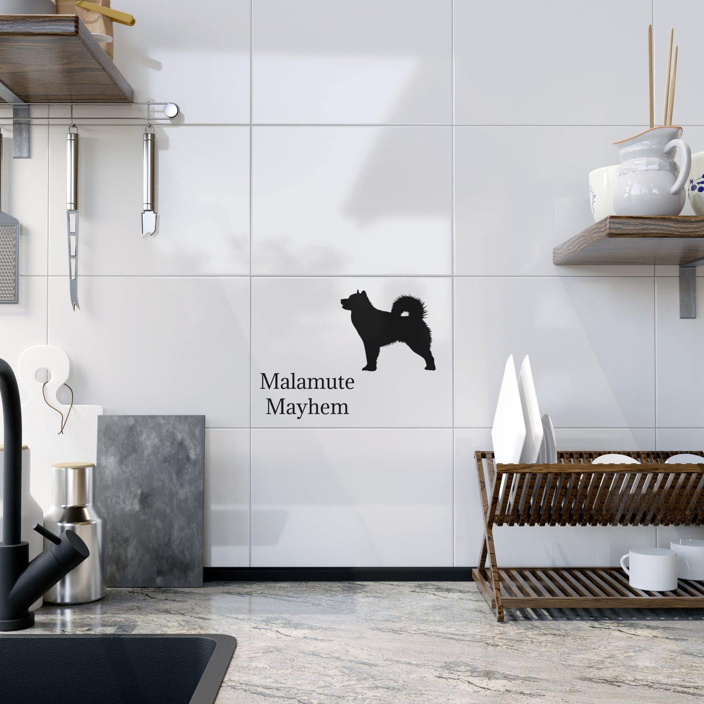 Malamute Mayhem Ceramic Photo Tile