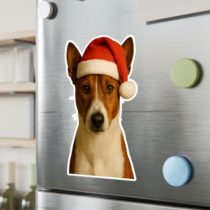 Santa Paws Basenji Vinyl Decal