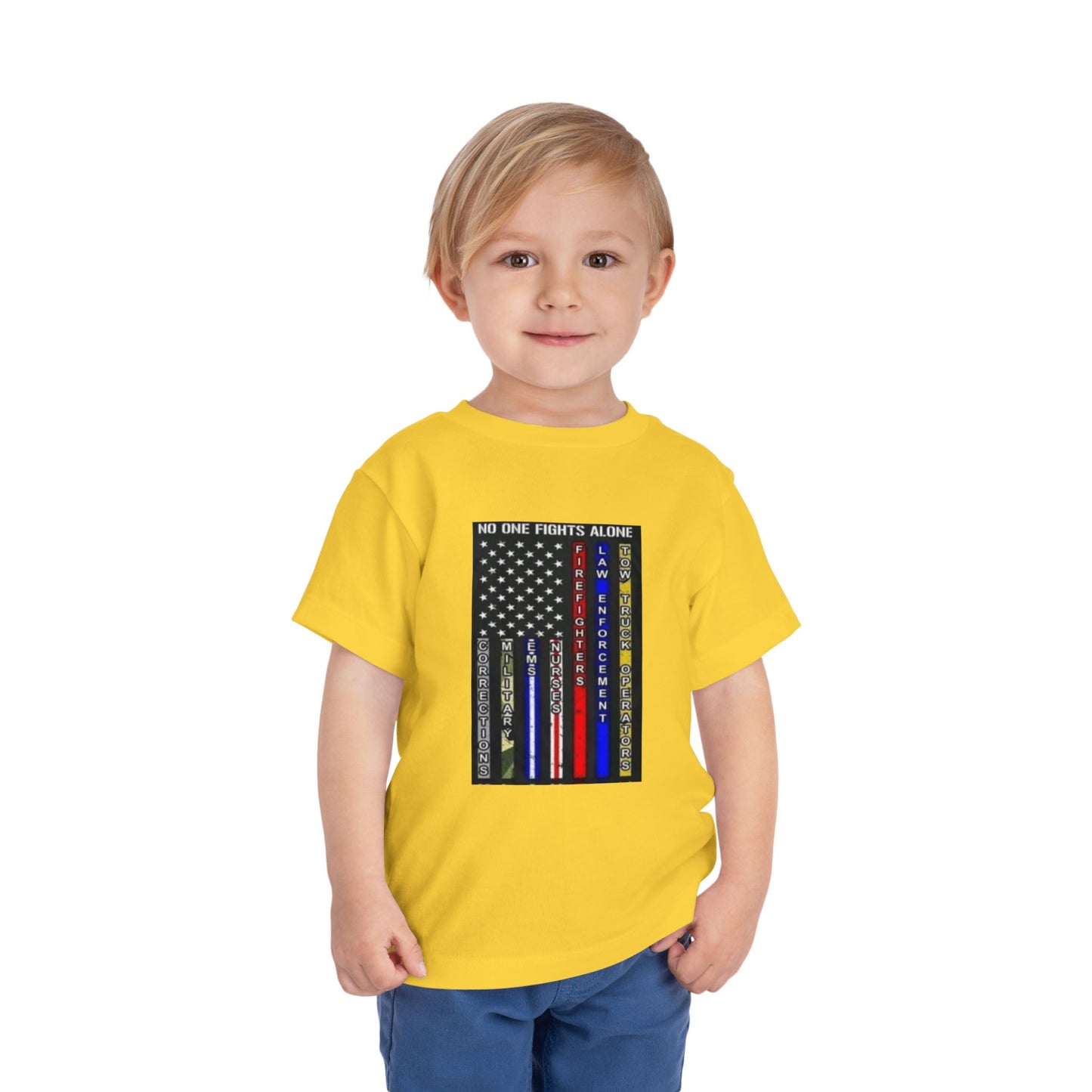 No One Fights Alone Toddler Unisex Short Sleeve Crewneck Tee