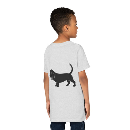 Basset Silhouette Youth Unisex Short Sleeve Crewneck Tee