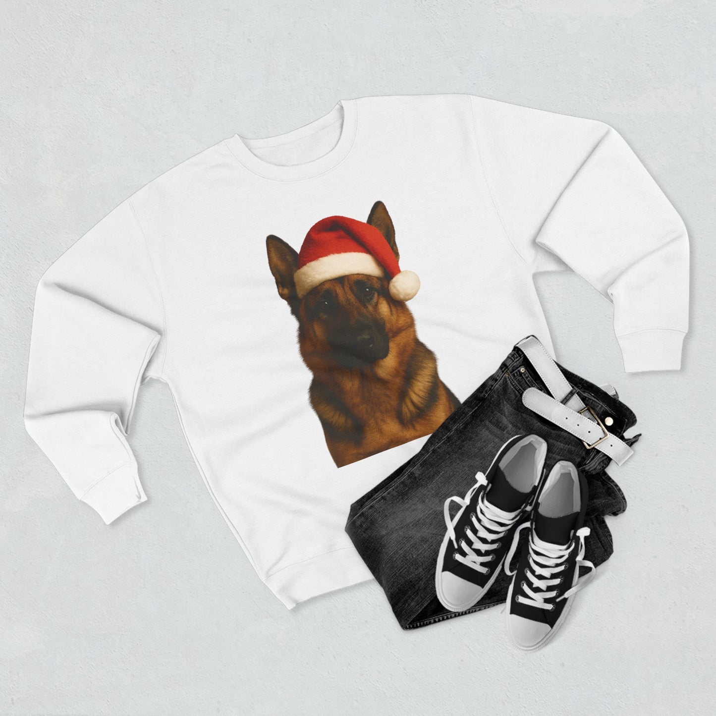 Santa Paws German Shepherd Unisex Crewneck Sweatshirt