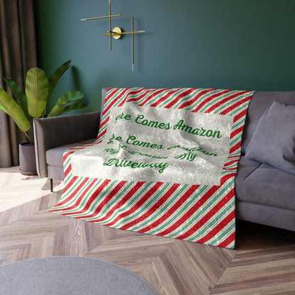 Here Comes Amazon Crushed Velvet Blanket
