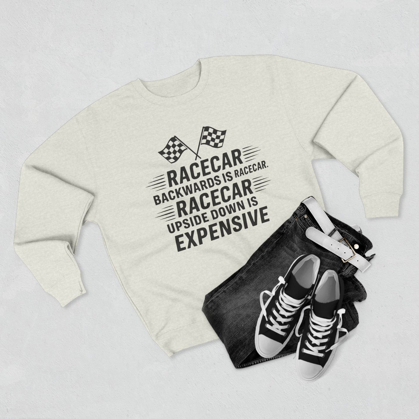 Racecar Backwards Unisex Crewneck Sweatshirt