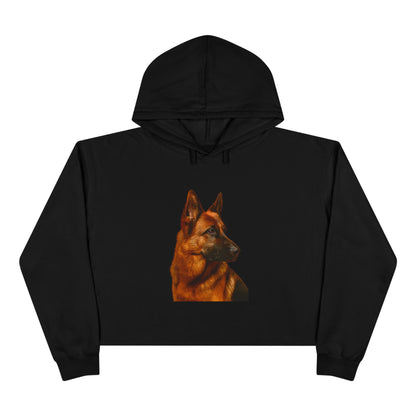 German Shepherd Head Women's Crop Hoodie