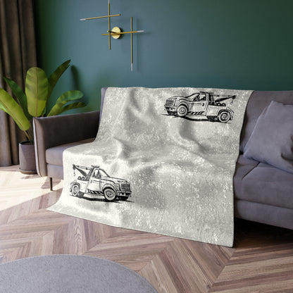 Wheel Lift Tow Truck Crushed Velvet Blanket