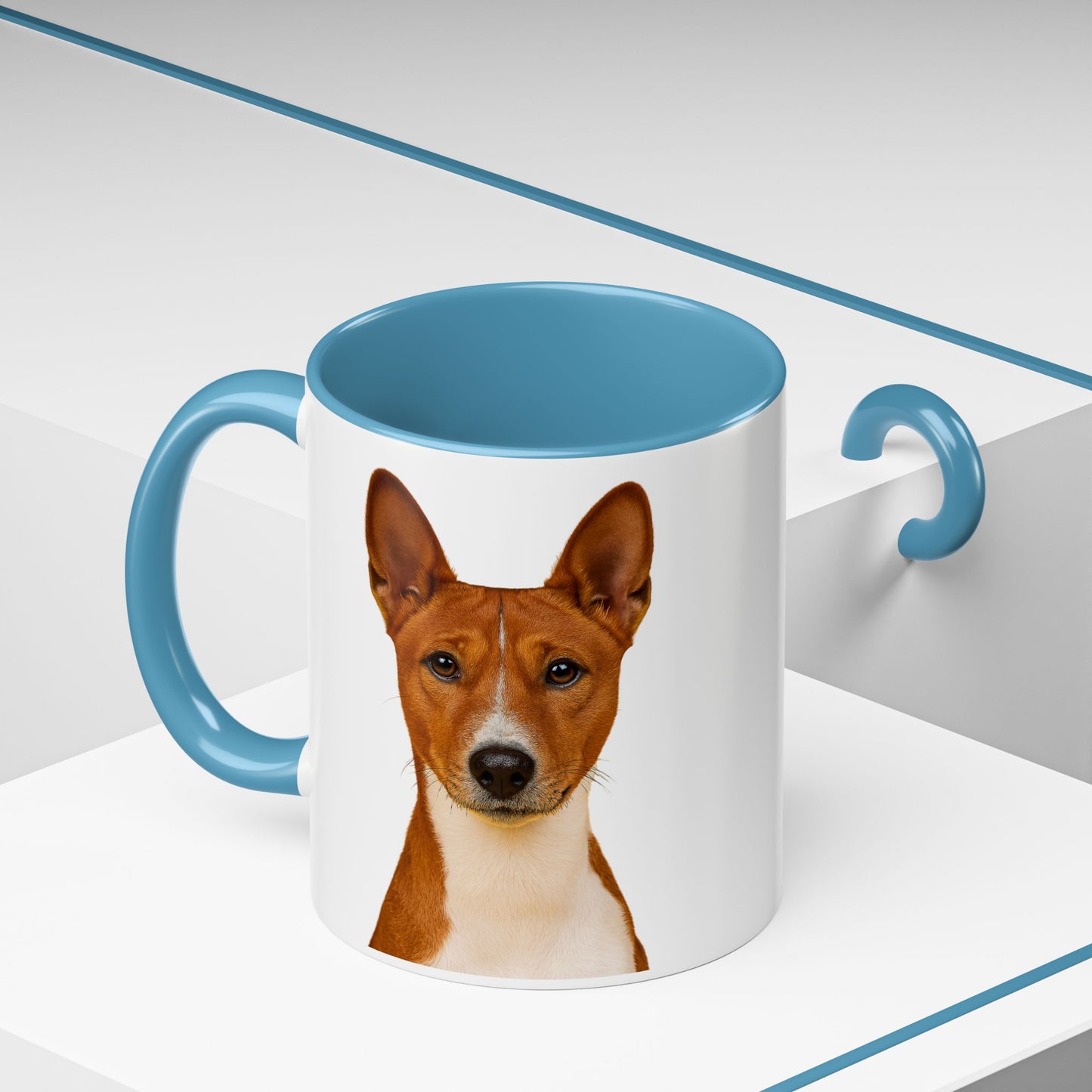 Basenji Head 2-Tone Coffee Mug