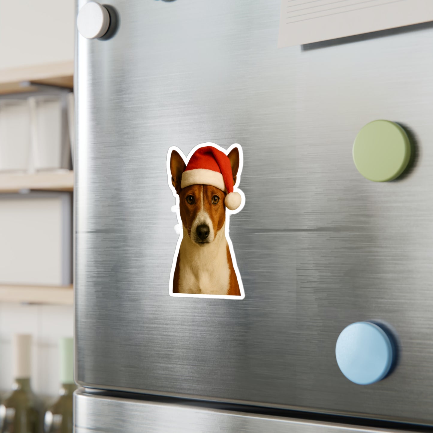 Santa Paws Basenji Vinyl Decal